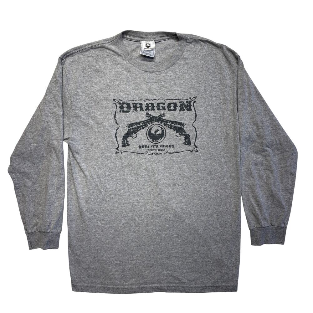 Vintage 90s Dragon Alliance Shirt Large Gray Long Sleeve Surf Skate Sunglasses